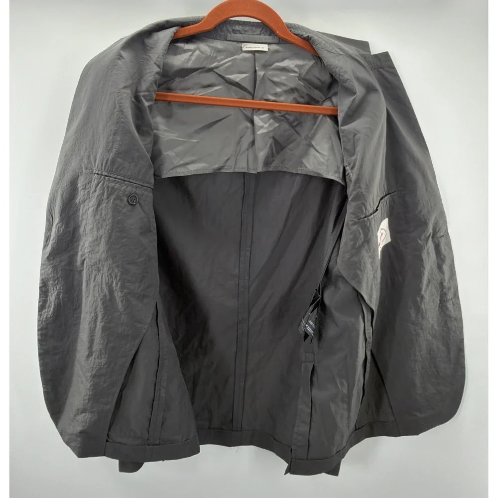 Prada Blazer Jacket Nylon Sport Silver Men Size 50 US 40 Stretch Luxury Timeless